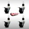 Service Caster 3'' SS Hard Rubber Swivel 1-7/8'' Expand Stem Caster Set Total Lock Brake, 4PK SCC-SSEXTTL20S314-HRS-178-4 - alternate 3